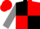 Black and Red (quartered), Grey sleeves, Red cap