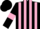 Black and pink stripes, black sleeves, pink armlets