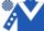 Royal Blue, White chevron, diamonds on sleeves, check cap