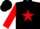 Black, black 'c' in red star, red sleeves