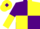 Purple and yellow quartered diagonally, halved sleeves, yellow cap, purple diamond