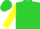 Lime green, lime green hoops on yellow sleeves