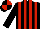Black and red stripes, quartered cap