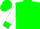 Green, black 'ha' and oil well, green cuffs on white sleeves
