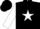 Black , yellow 'b' in white star, white chevron on sleeves