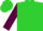 Lime, maroon sleeves, lime cap