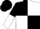 Black and white quartered, halved sleeves, black cap