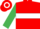 Red, White hoop, Emerald Green sleeves