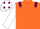 Orange, Maroon epaulets, White sleeves, White cap, Maroon spots