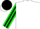White, green & black g, white sleeves, green & black stripes
