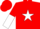 Red body, white star, red arms, white halved, red cap