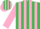 Emerald Green and Pink stripes, Pink sleeves