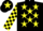 Black, Yellow stars, checked sleeves, Black cap, Yellow star
