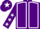 Purple, white seams, purple sleeves, white stars, purple cap, white star