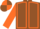 Brown, orange seams and sleeves, orange and brown quartered cap