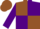 Brown and purple (quartered), purple sleeves, brown cap