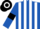 ROYAL BLUE and WHITE stripes, ROYAL BLUE sleeves, BLACK armlets, BLACK and WHITE hooped cap