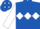 Royal blue, white diamond hoop and sleeves, white diamonds on cap