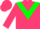 Cerise, neon green chevron, cerise sleeves and cap