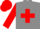 Grey, red maltese cross, red sleeves and cap