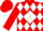 Red, black and red 't' on white diamond, white diamonds on red sleeves, red cap