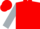Red, silver lightning bolt, silver lightning bolt on sleeves, red cap