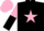 Black, pink star, pink and black halved sleeves, pink cap