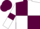 Maroon and white (quartered), white sleeves, maroon armlets, maroon cap