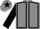 Grey, black seams, sleeves and star on cap