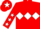 Red, white triple diamond, red sleeves, white stars, red cap, white star