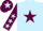 Light blue, maroon star, maroon sleeves, light blue stars, maroon cap, light blue star