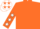 Orange, white stars on sleeves and cap