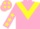 Pink, yellow chevron, pink sleeves, yellow stars, pink cap, yellow stars