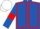 Royal blue, red seams and armlets, white cap