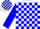 White, lt blue block pattern, lt blue blocks on sleeves
