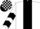 White, black stripe, chevrons on sleeves, black and white check cap