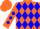 Orange, yellow belt, blue diamonds