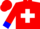 Red, blue and white cross, blue cuffs