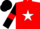 Red, white star, black sleeves, red armlets, black cap