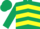 DARK GREEN, YELLOW chevrons, DARK GREEN sleeves and cap