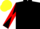 BLACK, BLACK and RED diabolo on sleeves, YELLOW cap
