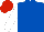 Royal Blue, White sleeves, Red cap