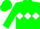 Green, white triple diamond