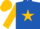 Royal blue, gold star, blue band on gold sleeves, gold cap
