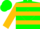 Hunter green, gold 'vb' and hoops, gold diamond on sleeves