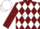 Burgundy and white diamonds, burgundy sleeves, white diamond hoop, white cap