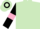Light green, black sleeves, pink armlets, light green and black hooped cap