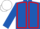 Royal blue, red seams, white cap
