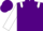 Purple, white epaulettes and sleeves, purple armbands, checked cap, purple peak