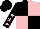Black and pink (quartered), black sleeves, pink stars, black cap